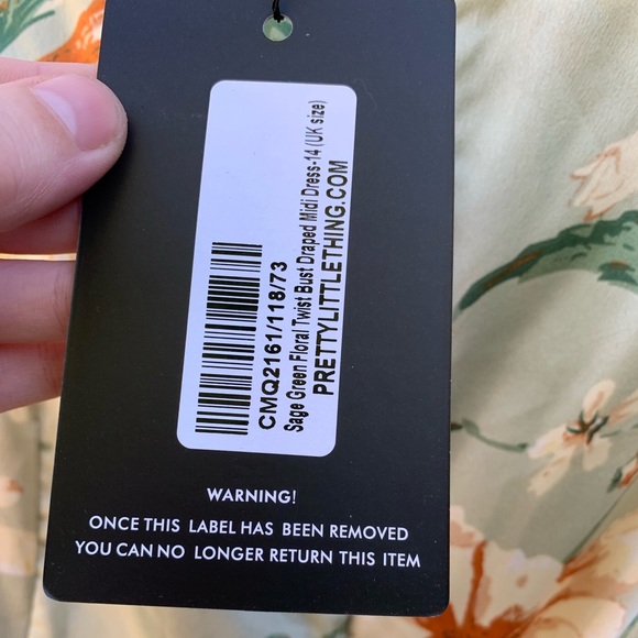 ♻️HOST PICK♻️ Pretty Little Thing NWT formal draped dress bridesmaids party - Picture 8 of 9